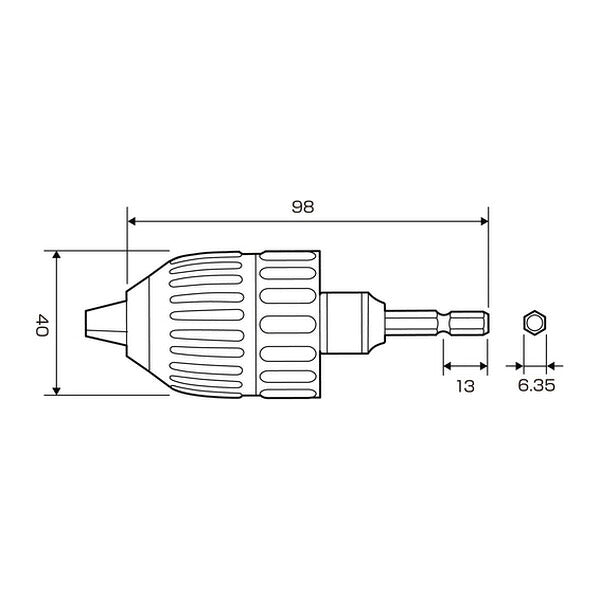 アネックス キーレスドリルチャック 0.8～10mm 丸軸ドリル対応 (AKL-180)(4962485273873) ANEX