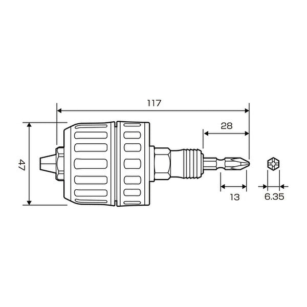 アネックス ビット交換式 ラバードリルチャック 1.0～10mm 丸軸ドリル対応 (AKL-190E)(4962485273248) ANEX