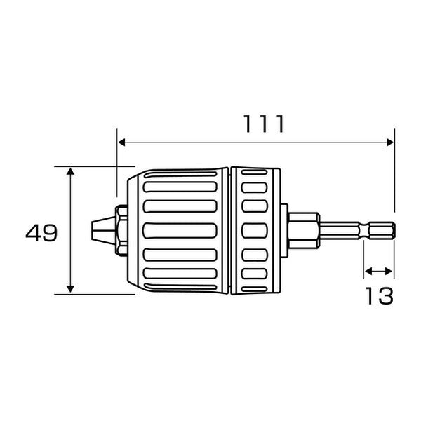 アネックス インパクト対応 ドリルチャック 1.5～13mm 丸軸ドリル対応 (AKL-195)(4962485273231) ANEX