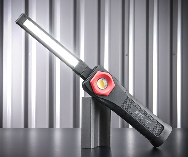 [26SS新商品]  KTC 充電式LED折りたたみライト 5段階調色 6段階調光 最大800lm IP65 マグネット付 USB充電 (AL815T)(4989433778600) 京都機械工具