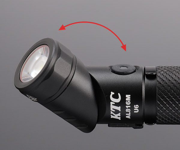 [26AW新商品] KTC 充電式LEDフレキシブルライト 700lm 80g 首振り90度 ペンライト ヘッドライト 帽子に付く マグネット付 IP65 USB充電 (AL816M)(4989433778617) 京都機械工具
