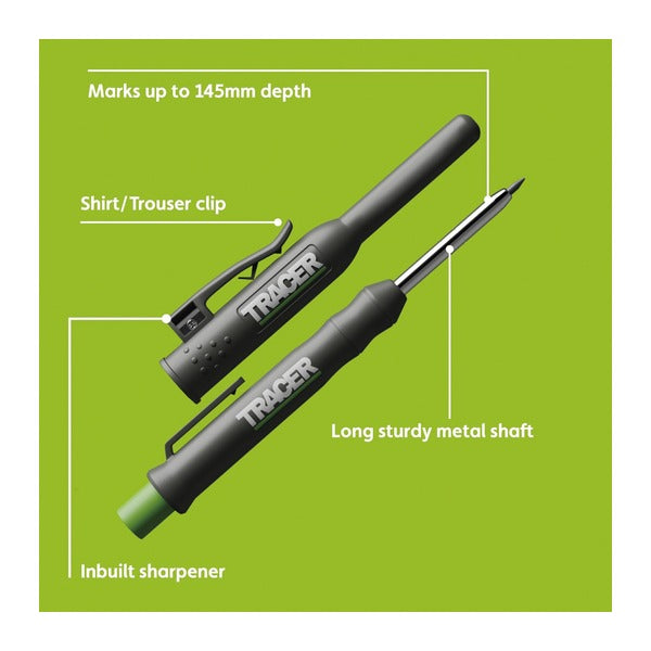 日本正規品 トレイサー ディープホールシャープペンシル 2.8mm 2B 替芯6本付 深穴マーキング 建築用シャープペン (AMK1)(0761856099548) TRACER