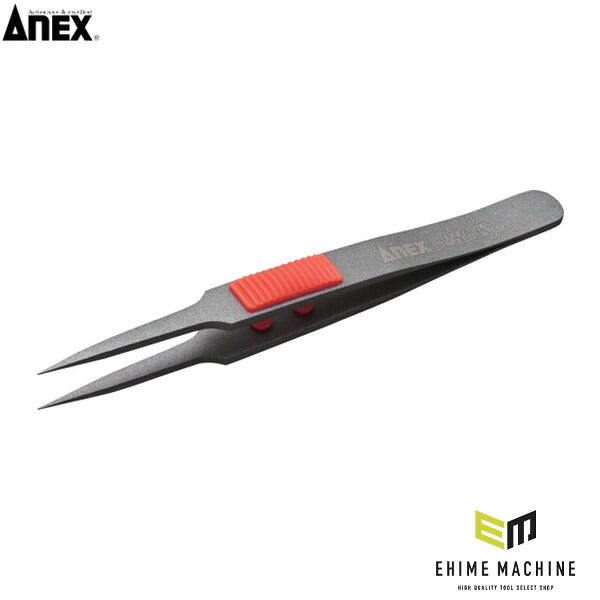 アネックス ラバーグリップ付ステンレスピンセット極細鋭型115mmフッ素加工 ラバーグリップ (224)(4962485096113) ANEX