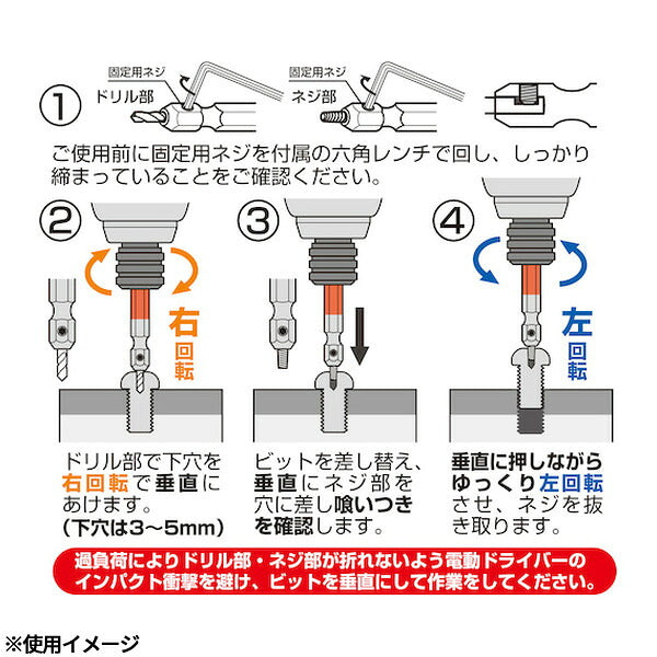 アネックス なめたネジはずしビット1本組 M2.5～3ネジ用 全長65mm なめたネジ 取り外し (ANH-165)(4962485361679) ANEX
