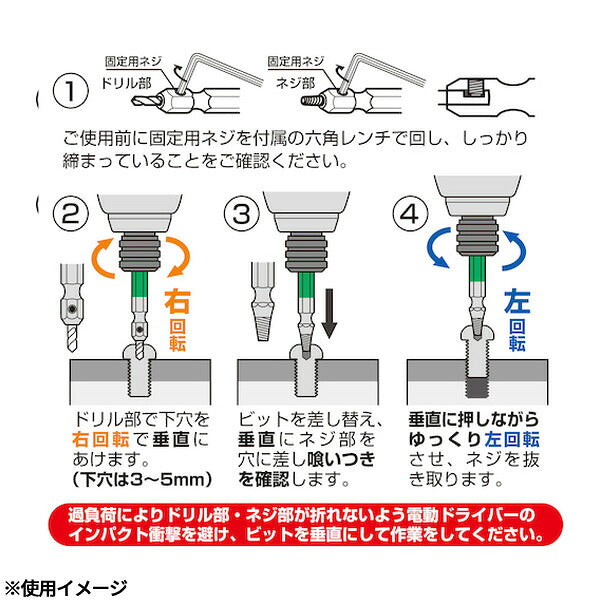 アネックス なめたネジはずしビット1本組 M6～8ネジ用 全長65mm なめたネジ 取り外し (ANH-365)(4962485361709) ANEX