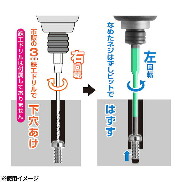 アネックス なめたネジはずしビット 段付タイプ 1本組 M6～8ネジ用 全長90mm なめたネジ 取り外し (ANHD-390)(4962485361839) ANEX