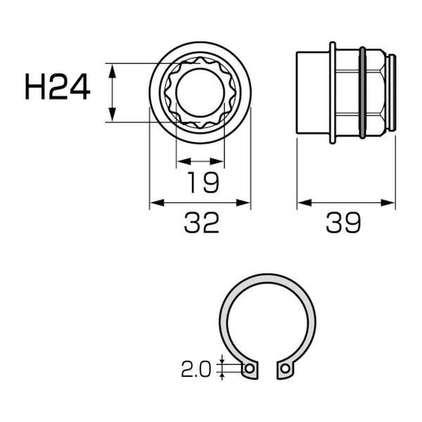 アネックス オフセットアダプター30mm 専用ソケット H24mm 狭所 隅打ち (AOA-3024)(4962485276126) ANEX