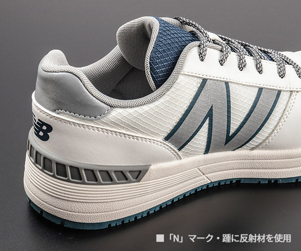 [26SS新商品]  ニューバランス 安全靴 Austin オースティン 通気メッシュ ホワイト×ネイビー AT-114 new balance JSAA A種 プロスニーカー 作業靴 おしゃれ かっこいい