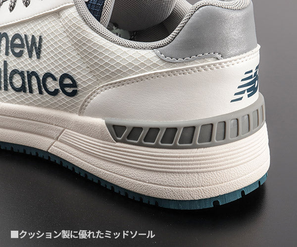 [26SS新商品]  ニューバランス 安全靴 Austin オースティン 通気メッシュ ホワイト×ネイビー AT-114 new balance JSAA A種 プロスニーカー 作業靴 おしゃれ かっこいい