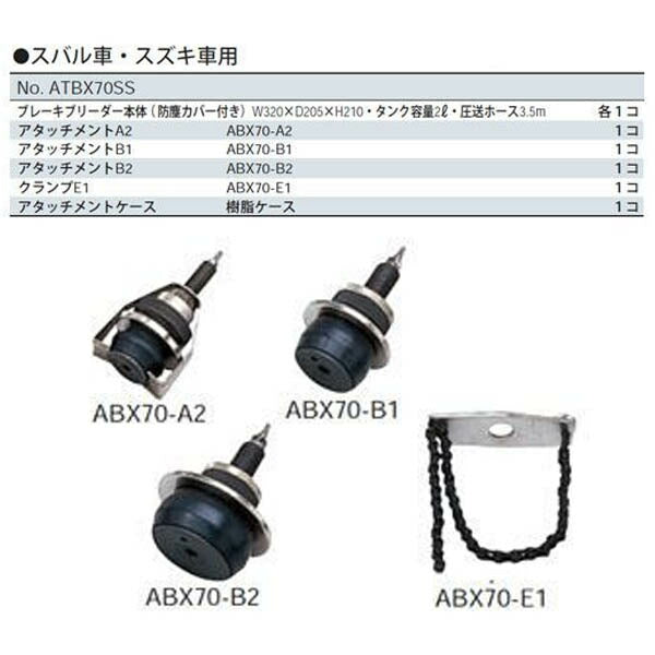 KTC ブレーキブリーダーセット スバル･スズキ車用 (ATBX70SS)(4989433747347) 京都機械工具