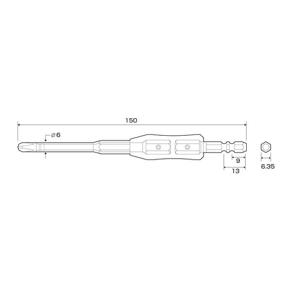 アネックス 絶縁ビット 1本組 +3×150 絶縁 電気工事 (AZM-3150)(4962485432102) ANEX