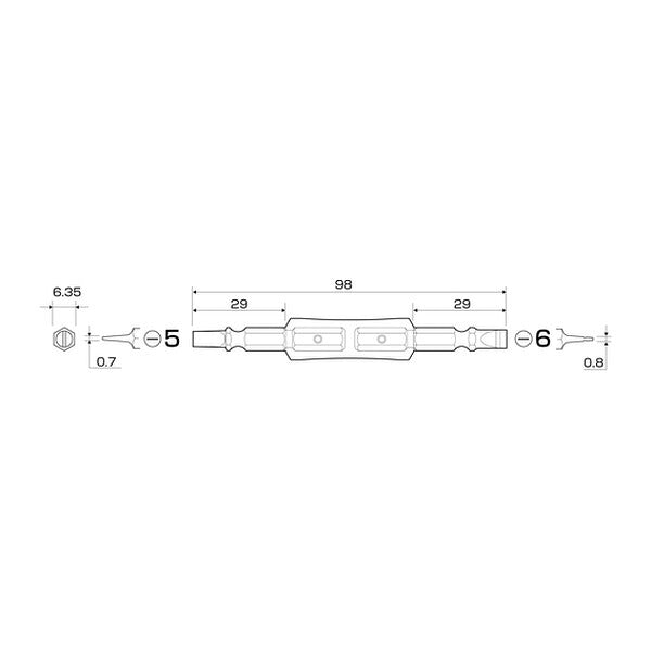 アネックス 絶縁ビット 1本組 -5×-6×98 絶縁 電気工事 (AZM-5698)(4962485432096) ANEX