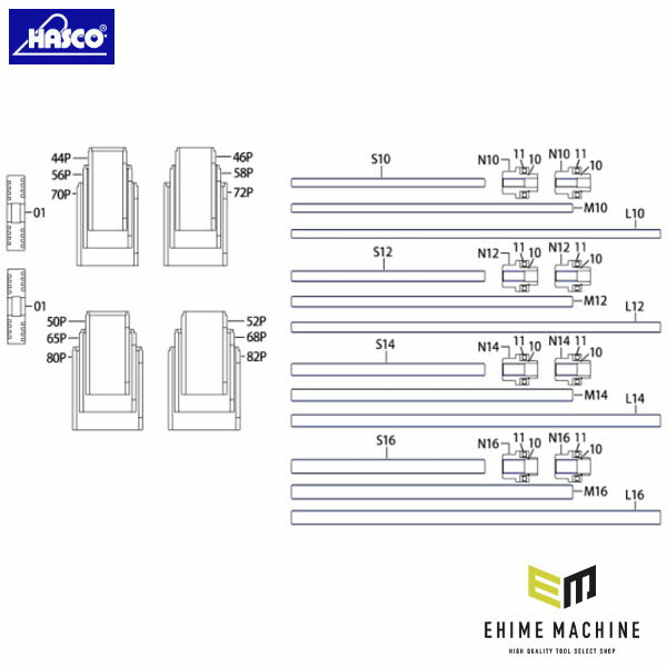 ハスコー ボルト M14/M BB-102-M14 (4940995513849) HASCO ブッシュベアリングプーラー用 補修パーツ