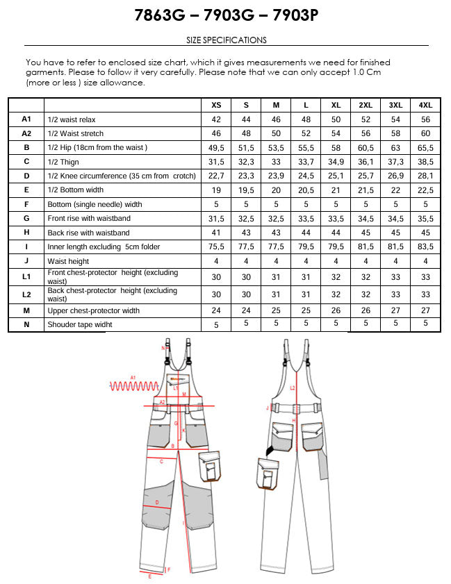 日本正規品 ベータ ワークサロペット XLサイズ (7863G XL)(8054809136721) Beta