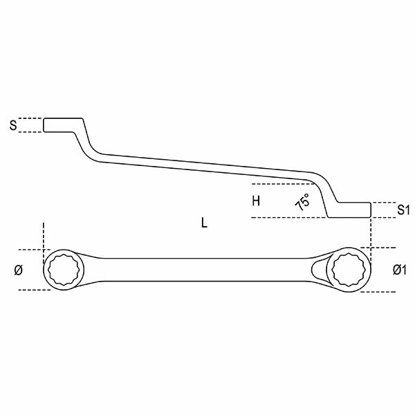 日本正規品 ベータ ディープオフセットメガネレンチ 10x11mm 75° (90 10X11)(8014230023731) Beta