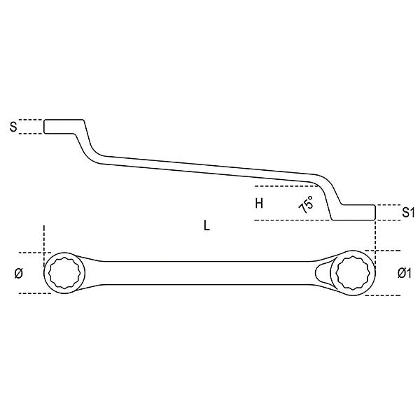 日本正規品 ベータ ディープオフセットメガネレンチ 8x10mm 75° (90 8X10)(8014230023724) Beta