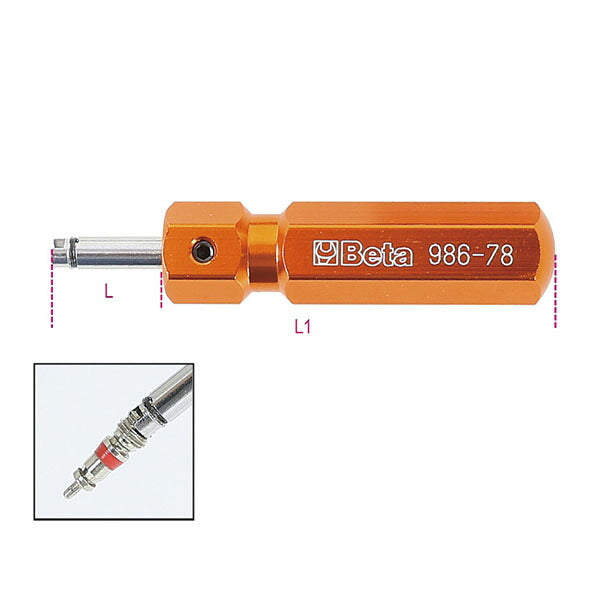 日本正規品 ベータ タイヤバルブ交換用ドライバー (986 78)(8014230740089) Beta