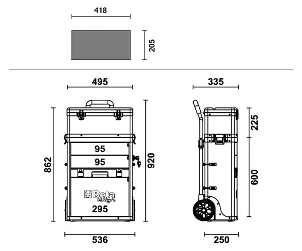 [メーカー直送品] 日本正規品 ベータ ツールトロリー GREEN (C41H-V)(8014230839301) Beta