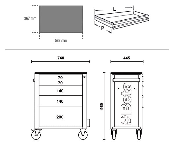 [メーカー直送業者便]【2月末まで初期導入キャンペーン特価】日本正規品 Beta ベータ ツールトロリー 5段 ORANGE (4面) (RSC24/5-FO)(8054809187273) ツールキャビネット