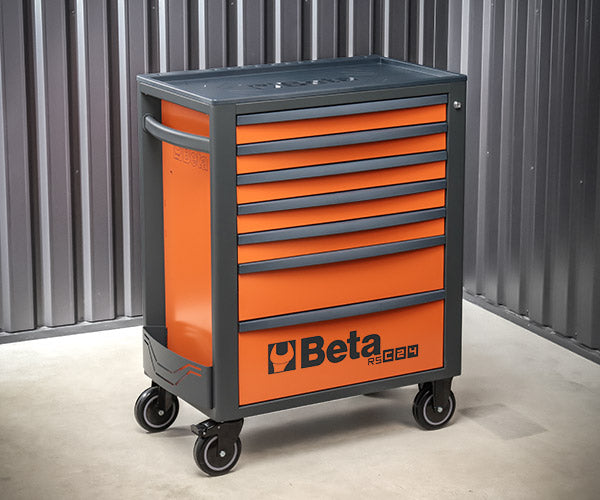 [メーカー直送業者便]  【2月末まで初期導入キャンペーン特価】日本正規品 Beta ベータ ツールトロリー 7段 ORANGE (4面) (RSC24/7-FO)(8054809187419) ツールキャビネット