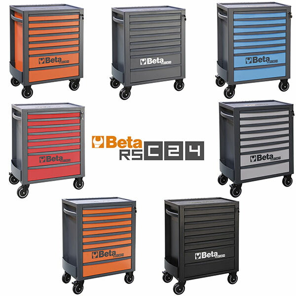 [メーカー直送業者便]  【2月末まで初期導入キャンペーン特価】日本正規品 Beta ベータ ツールトロリー 8段 DARKGRAY (RSC24/8-A)(8054809187532) ツールキャビネット