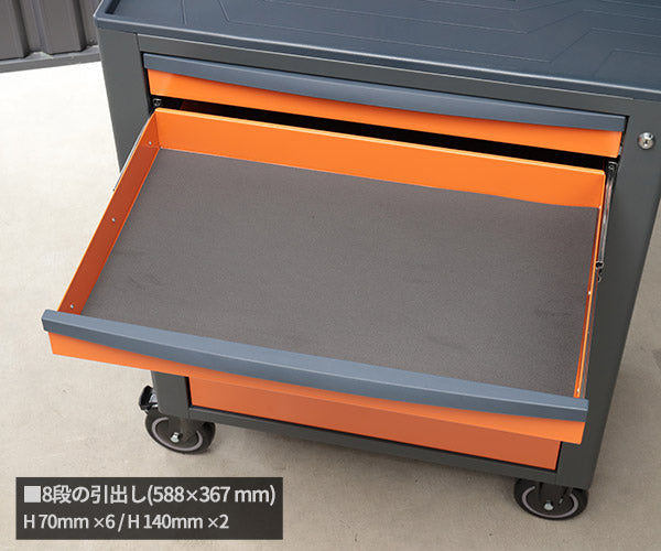 [メーカー直送業者便]  【2月末まで初期導入キャンペーン特価】日本正規品 Beta ベータ ツールトロリー 8段 ORANGE (4面) (RSC24/8-FO)(8054809187488) ツールキャビネット
