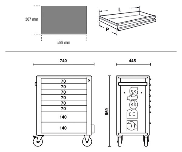 [メーカー直送業者便]  【2月末まで初期導入キャンペーン特価】日本正規品 Beta ベータ ツールトロリー 8段 ORANGE (4面) (RSC24/8-FO)(8054809187488) ツールキャビネット