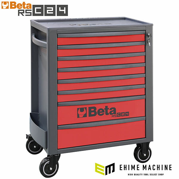 [メーカー直送業者便]  【2月末まで初期導入キャンペーン特価】日本正規品 Beta ベータ ツールトロリー 8段 RED (RSC24/8-R)(8054809187518) ツールキャビネット