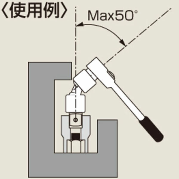 TONE ユニバーサルジョイント ダブルボールジョイント 差込角12.7mm 全長80mm 首振角度50° (BJW40)(4953488418163) トネ