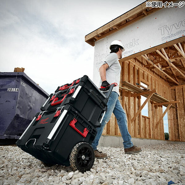 日本正規品 2025AW限定 ミルウォーキー PACKOUT キャリー式ツールボックス ブラック (4932464078) Milwaukee パックアウト 工具箱 電動工具入れ