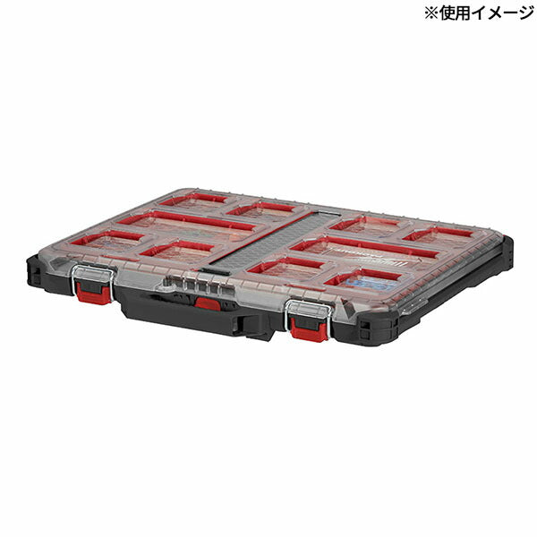 日本正規品 2025AW限定 ミルウォーキー PACKOUT ロープロファイルオーガナイザー ブラック（Mサイズ）(4932471064) Milwaukee 工具箱 小物入れ