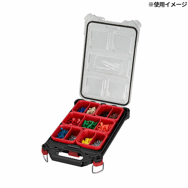 日本正規品 2025AW限定 ミルウォーキー PACKOUT ロープロファイルオーガナイザー ブラック（Sサイズ）(4932471065) Milwaukee 工具箱 小物入れ