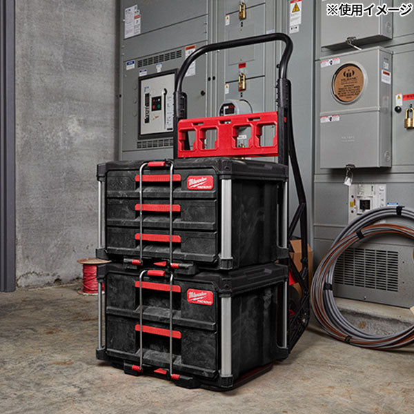 日本正規品 2025AW限定 ミルウォーキー PACKOUT 引き出し収納 3段 ブラック (4932472130) Milwaukee パックアウト 工具箱 電動工具入れ