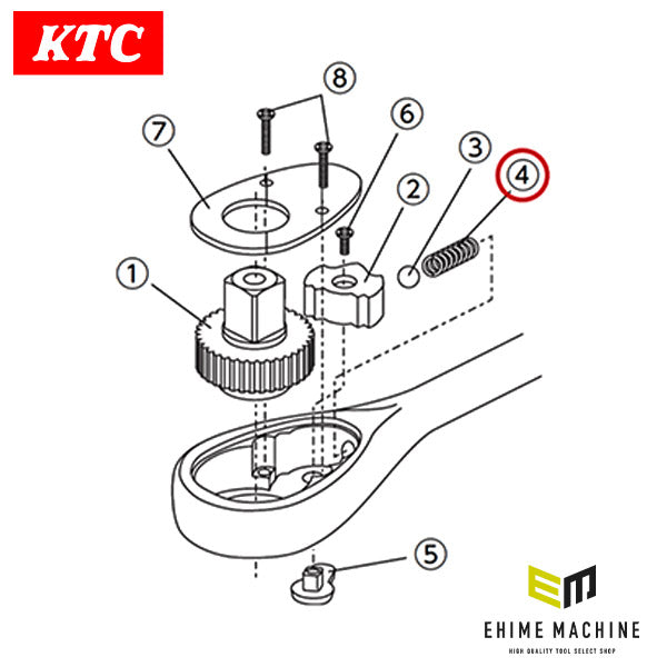 [部品・代引き不可] KTC BR3E-5 9.5sq.ラチェットハンドルBR3E用部品 コイルスプリング