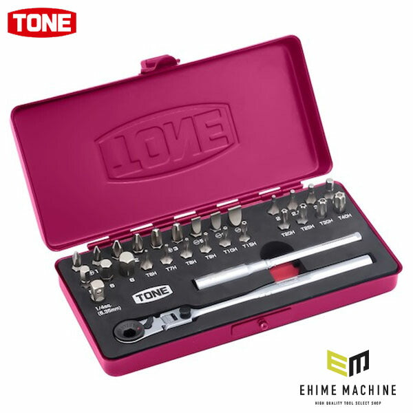 TONE ビットラチェットセット(ラズベリー) (BRFS27RB)(4953488486292) トネ