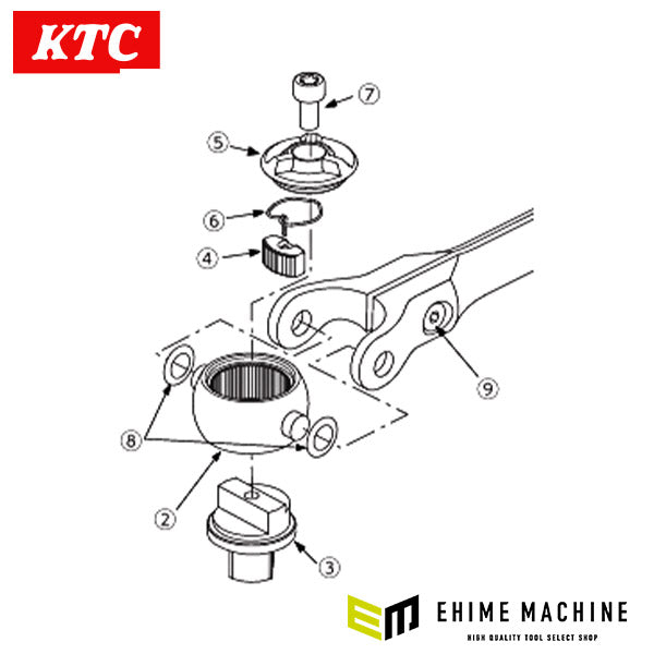 [部品・代引き不可] KTC BRSW3 スイベルラチェットハンドル用 【 低頭六角穴付きボルト 】 BRSW3-9