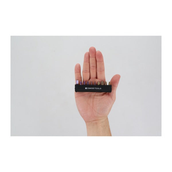 日本正規品 PBスイスツールズ 10本組ビットセット プラス#0～#3 六角2～6mm ブラックビットホルダー付 日本限定 差込角6.35mm (C6BITSET-BK)(4545301117638) PB SWISS TOOLS