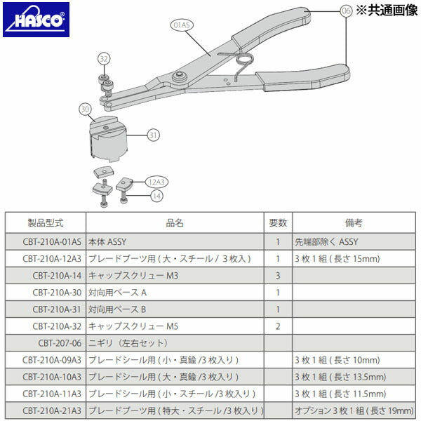ハスコー ブレードブーツ用（大・スチール／3枚入） CBT-210A-12A3 (4940995519599) HASCO