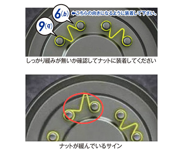 チェックリンクイエロー33mm 50個入 CLY33 ナットの緩みを一目で検知 トラック 大型車 ホイールナット 緩み確認