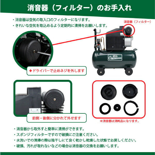 [メーカー直送業者便] AIRTEC 100Vエアーコンプレッサー CP-251 DIY 家庭用コンプレッサー NAKATOMI ナカトミ