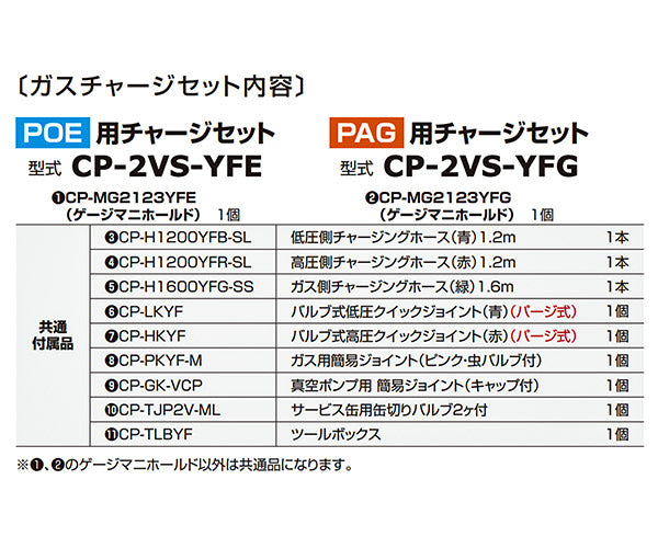 DENGEN CP-2VS-YFG R-1234YF専用 2バルブガスチャージセット PAG用 デンゲン