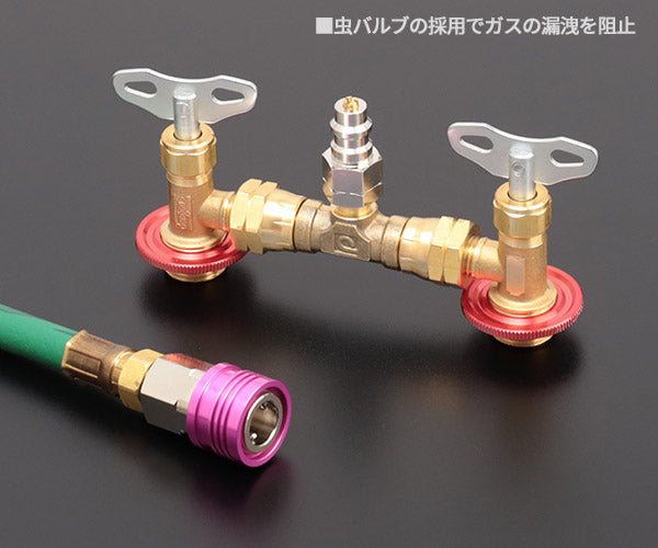 デンゲン R-1234yf ガスチャージセット 2バルブ方式 PAGオイル車専用