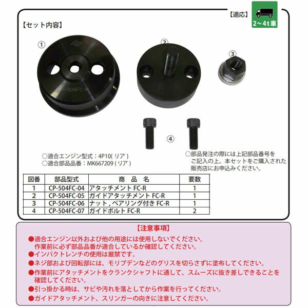 ハスコー ガイドボルト FC-R (CP-504FC-07)(4940995506452) クランクシールインサーター用部品 HASCO