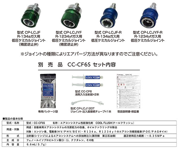 デンゲン R134a用 低圧ケミカルジョイント 精密逆止弁付 (CP-LCJF)(4562396137570) DENGEN