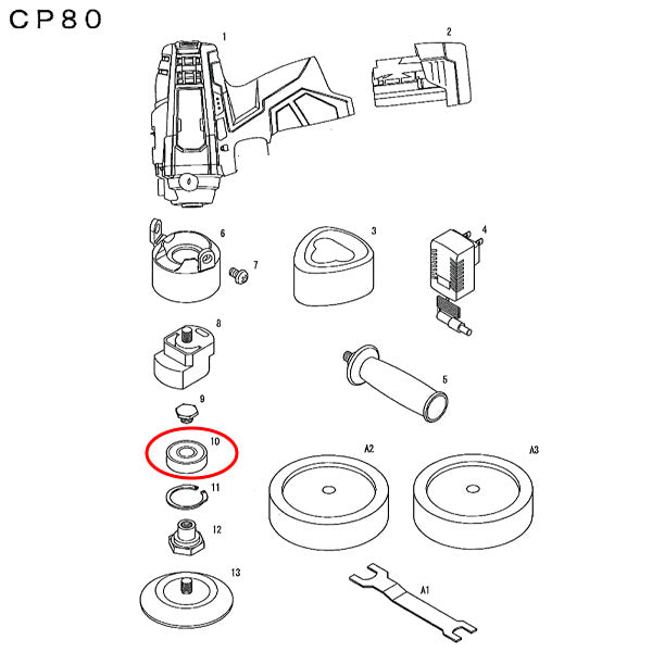 [部品・代引き不可] COMPACT-TOOL CP80用 【 ボールベアリング 】 NO.10 図番 6001DDW コンパクトツール