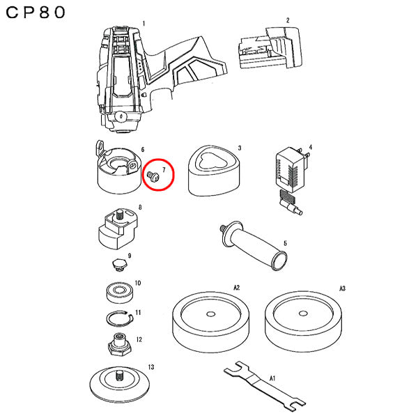 [部品・代引き不可] COMPACT-TOOL CP80用 【 ナベビス】  No.7 図番 110810 コンパクトツール
