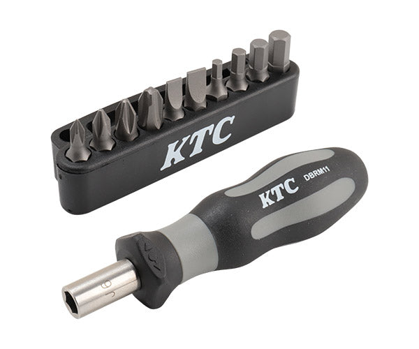 [26SS新商品] KTC ミニラチェットドライバー ビット10本付 DBRM11 (4989433883144) 京都機械工具