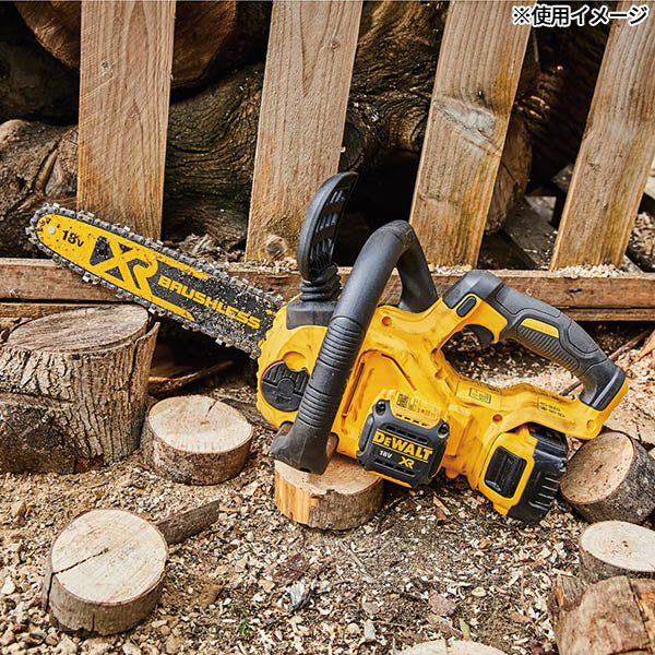 日本正規品 デウォルト 18V 充電式チェーンソー 25cm ブラシレス 自動給油 最大切断φ250mm 5.0Ah電池/充電器付 (DCM565P1-JP)(4536178691949) DEWALT