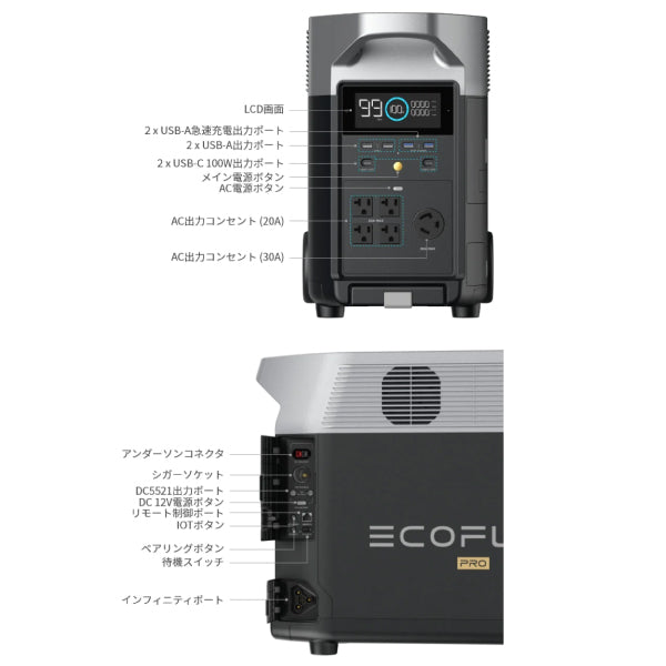 ワケアリ品】 EcoFlow ポータブル電源 DELTAPRO-JP【メーカー保証付 