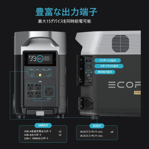 EcoFlow ポータブル電源 DELTA Pro  デルタプロ